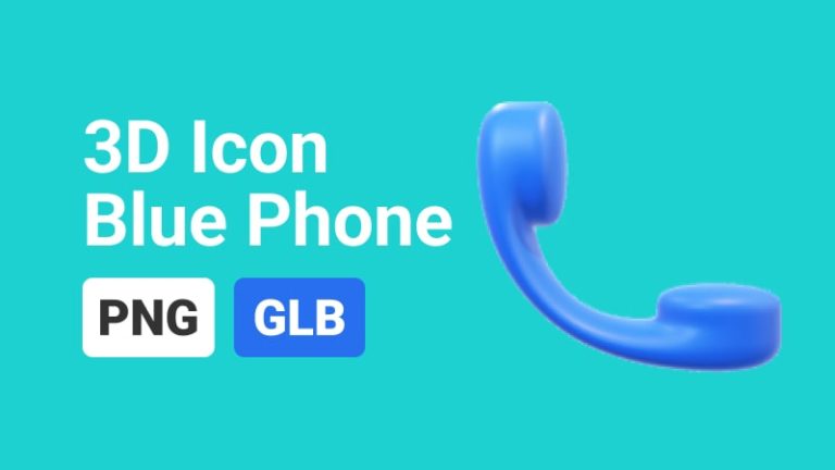 3D Icon Blue Phone-min
