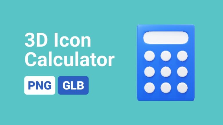 Simple Calculator Icon 3D Assets