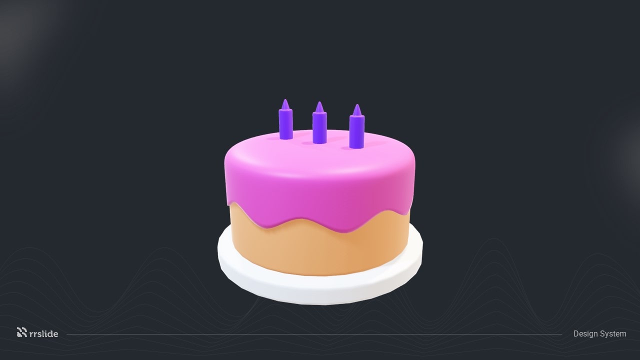 3d cake with fruit glaze and berries with candles icon 3D model | CGTrader