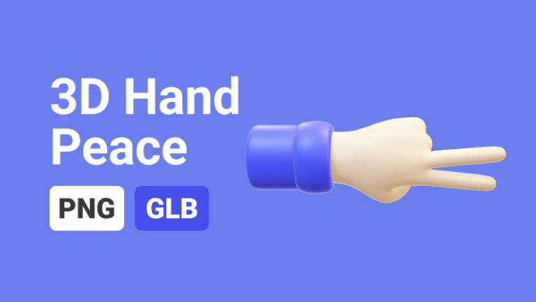 Hand Peace 3D Assets - Thumbnail