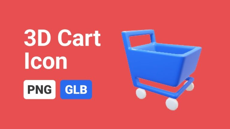 Icon Blue Cart 3D Assets-min