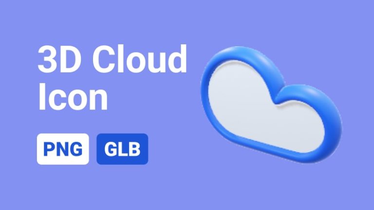 Icon Blue Cloud 3D Assets-min