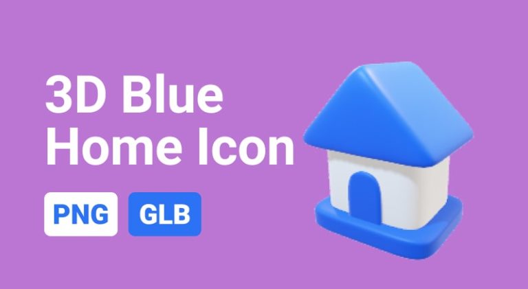 Icon Blue Home 3D Assets-min