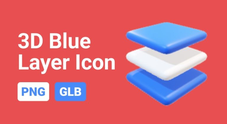 Icon Blue Layer 3D Assets-min