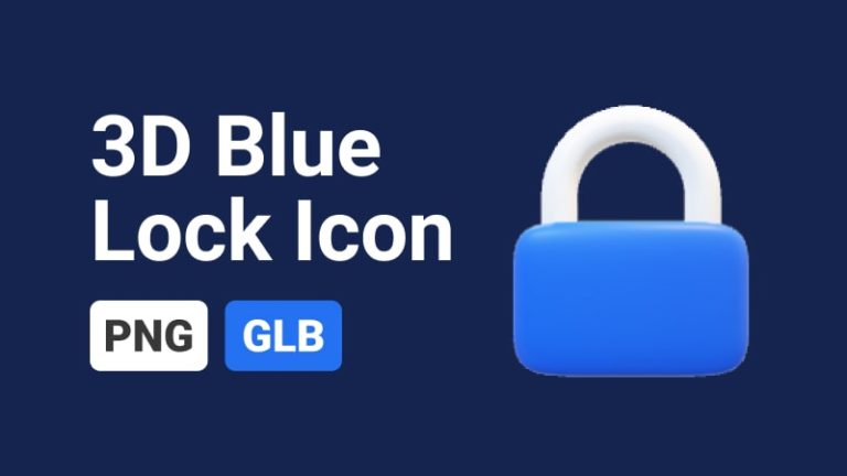 Icon Blue Lock 3D Assets-min