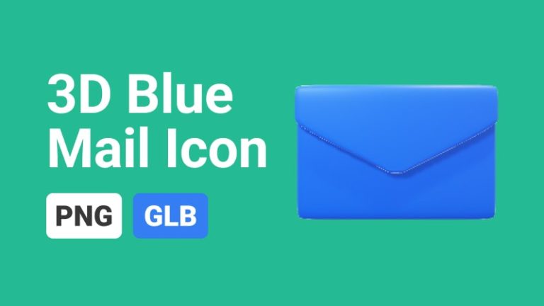 Icon Blue Mail 3D Assets-min