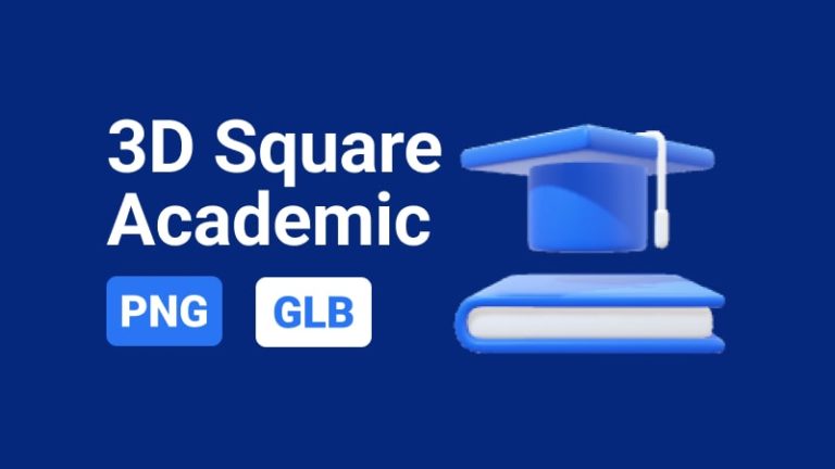 Square Academic Icon 3D Assets