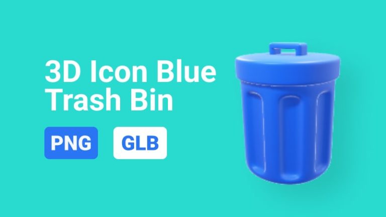 Trash Bin Icon 3D Assets