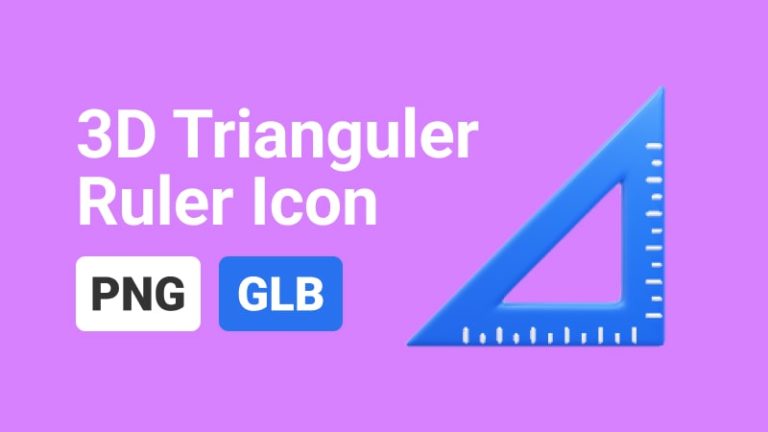 Trianguler Ruler Icon 3D Assets