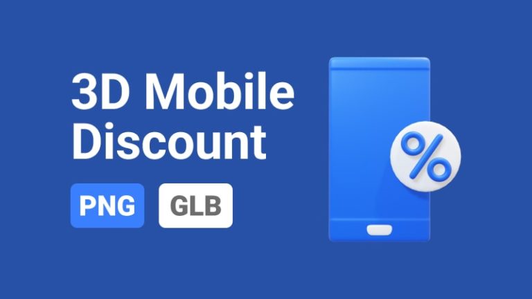 Mobile Discount Icon 3D Assets