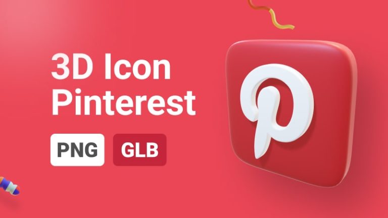 Pinterest Icon 3D Assets