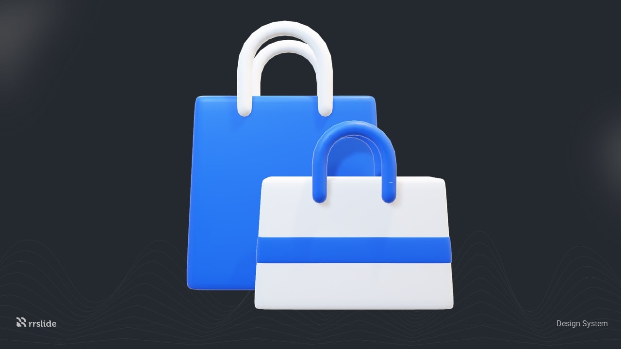 Shopping Icon Bag 3D Assets-min