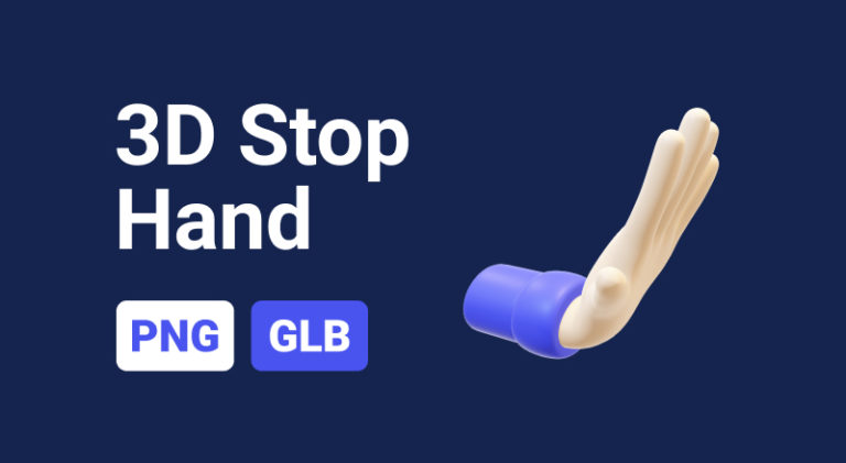 Stop Sign Hand 3D Assets - Thumbnail